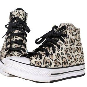 Like New Converse Chuck Taylor All Star Hi Leopard Print Youth-4 Women-5.5